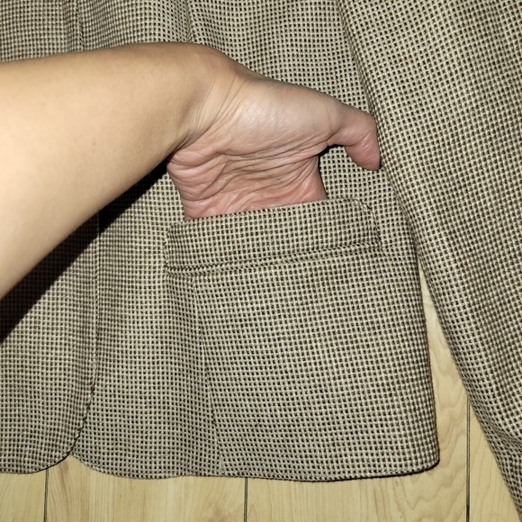 Vintage  Koret coordinating blazer skirt suit set brown beige wool blend 8 - Picture 4 of 10